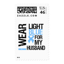 Prostate Cancer Light Blue Ribbon Husband Postage Stamp