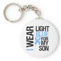 Prostate Cancer Light Blue Ribbon Son Key Chains