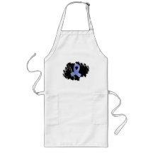 Prostate Cancer Light Blue Ribbon With Scribble Apron