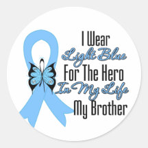 Prostate Cancer Ribbon Hero My Brother Round Stickers