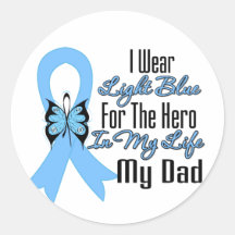 Prostate Cancer Ribbon Hero My Dad Round Stickers