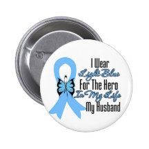 Prostate Cancer Ribbon Hero My Husband Button