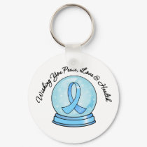 Prostate Cancer Ribbon Merry Christmas Snowglobe keychains