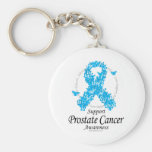 Prostate Cancer Ribbon Of Butterflies Keychain