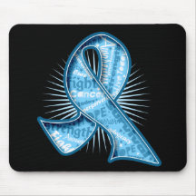 Prostate Cancer Slogan Watermark Ribbon Mousepads