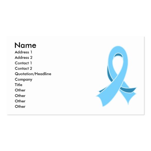 Prostate Cancer Stylish Ribbon Business Card (front side)
