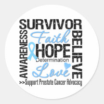 Prostate Cancer Survivors Motto Round Stickers