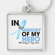Prostate Cancer Tribute In Memory of My Hero Keychain