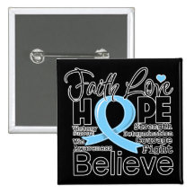 Prostate Cancer Typographic Faith Love Hope Button