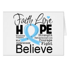 Prostate Cancer Typographic Faith Love Hope Greeting Cards