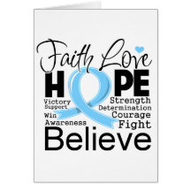Prostate Cancer Typographic Faith Love Hope Greeting Cards