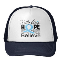 Prostate Cancer Typographic Faith Love Hope Mesh Hats