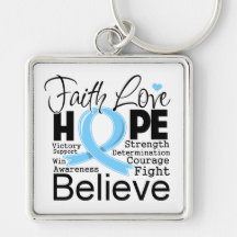 Prostate Cancer Typographic Faith Love Hope Key Chain