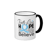 Prostate Cancer Typographic Faith Love Hope Mug