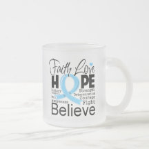 Prostate Cancer Typographic Faith Love Hope Mug