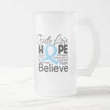 Prostate Cancer Typographic Faith Love Hope Mugs
