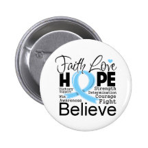 Prostate Cancer Typographic Faith Love Hope Pin