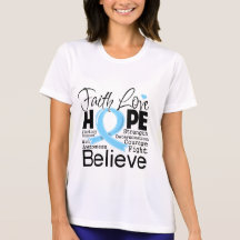Prostate Cancer Typographic Faith Love Hope T Shirt