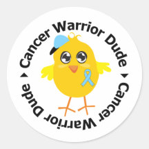 Prostate Cancer Warrior Dude Round Sticker