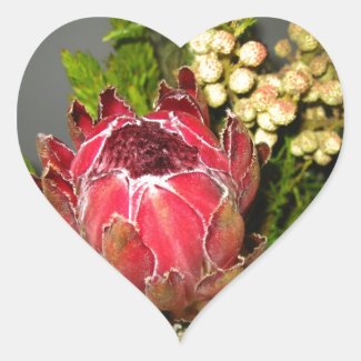 Protea Bouquet Heart Stickers