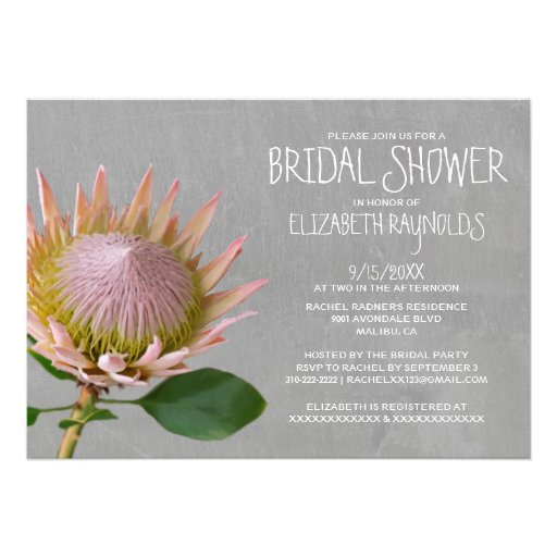 Protea Bridal Shower Invitations