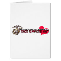 Protect his heart Marines cards