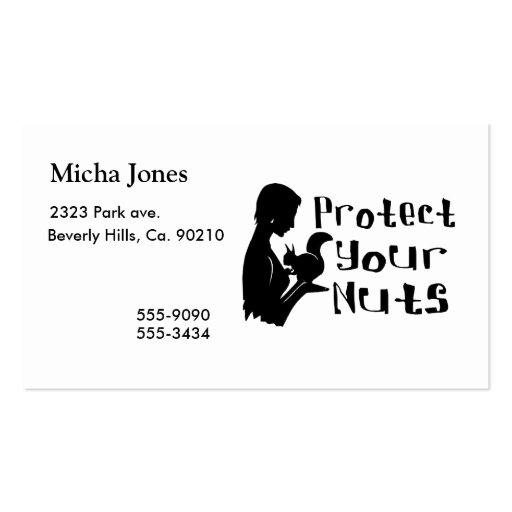 Protect Your Nuts Business Cards (front side)