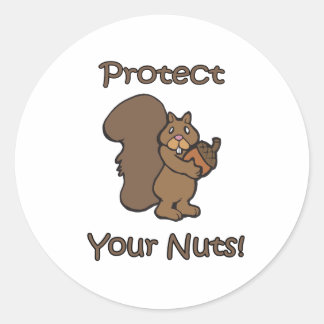 Protect Your Nuts Stickers | Zazzle