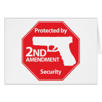 Protected by 2nd Amendment - Red Greeting Cards
