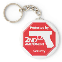 Protected by 2nd Amendment - Red Key Chain