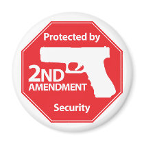 Protected by 2nd Amendment - Red Refrigerator Magnet