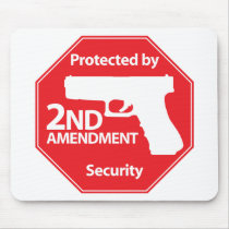 Protected by 2nd Amendment - Red Mouse Pad