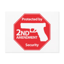 Protected by 2nd Amendment - Red Post Cards