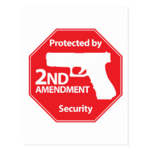 Protected by 2nd Amendment - Red Postcard
