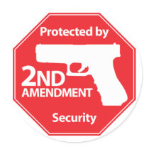 Protected by 2nd Amendment - Red Round Sticker