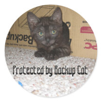 Protected by Backup Cat Round Sticker