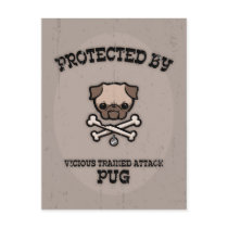 Protected By Pug Postcards