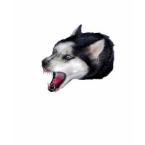 PROTECTED BY, SIBERIAN HUSKIES t-shirts by HinaLupo PROTECTED BY, SIBERIAN HUSKIES t-shirts