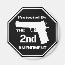 Protected By The Second Amendment (Black) Magnet