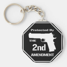 Protected By The Second Amendment (Black).png Key Chain