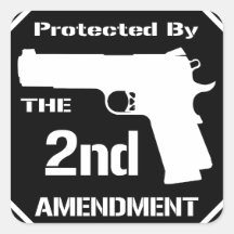 Protected By The Second Amendment (Black).png Stickers