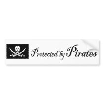 ProtectedbyPirates,Bumper Sticker bumper stickers by Imaginechest ProtectedbyPirates,Bumper Sticker bumper stickers