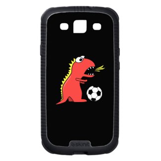 Protective Black Funny Cartoon Dinosaur Soccer