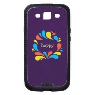 Protective Funky Colorful Swirls Custom Text Happy