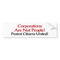 Protest Citizens United Bumper Sticker