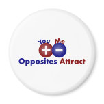 Protons, Electrons, Opposites Attract Refrigerator Magnet