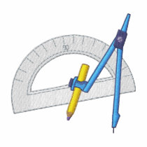 Protractor and Compass embroidered shirts