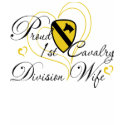 Proud 1st Cavalry Wife Heart t-shirts
