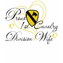 Proud 1st Cavalry Wife Heart t-shirts