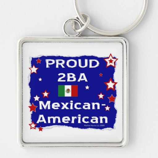 Proud 2BA Mexican-American Keychains